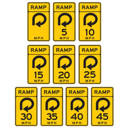 Combination 270 Degree Loop & Ramp Speed Advisory Warning Sign