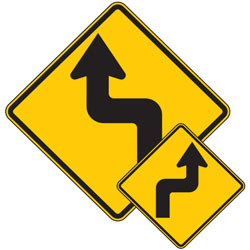 Reverse Turn (Left/Right) Symbol Warning Signs