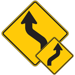 Reverse Curve (Left/Right) Symbol Warning Signs