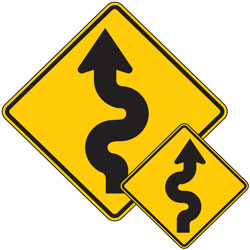 Winding Road Symbol Warning Signs for Bicycle Facilities