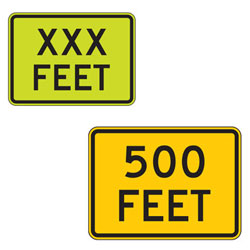 XXX Feet Plaques for Bicycle Facilities