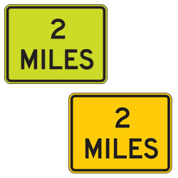 XX Miles Warning Plaques