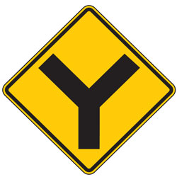 Y Intersection Symbol Warning Signs for Bicycle Facilities