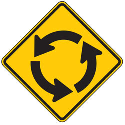 Circular Intersection (Roundabout) Symbol Warning Signs