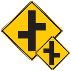 Offset Side Road (Left/Right) Symbol Warning Signs