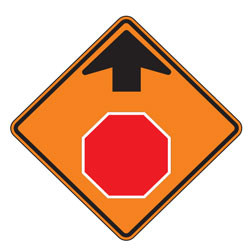 Stop Ahead (Symbol) Warning Signs for Temporary Traffic Control