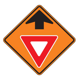 Yield Ahead (Symbol) Warning Signs for Temporary Traffic Control