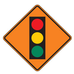 Signal Ahead (Symbol) Warning Signs for Temporary Traffic Control