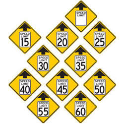 Speed Reduction Warning Signs