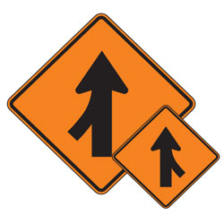 Merge Left/Right (Symbol) Warning Signs for Temporary Traffic Control