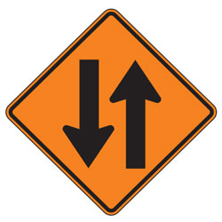 Two Way Traffic (Symbol) Warning Signs for Temporary Traffic Control