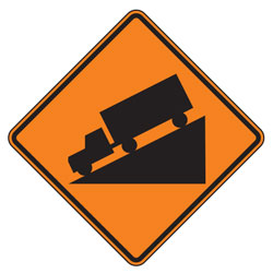 Hill (Symbol) Warning Signs for Temporary Traffic Control