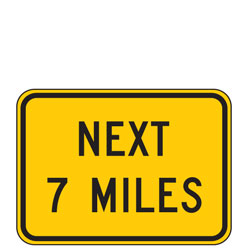 Next XX Miles Warning Plaques