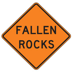Fallen Rocks Warning Signs for Temporary Traffic Control