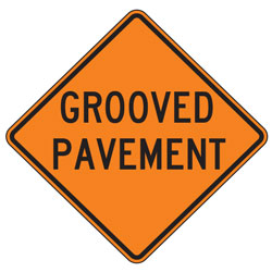 Grooved Pavement Warning Signs for Temporary Traffic Control