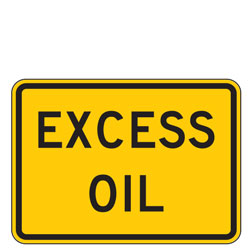 Excess Oil Warning Plaques