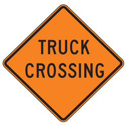 Truck Crossing Warning Signs for Temporary Traffic Control