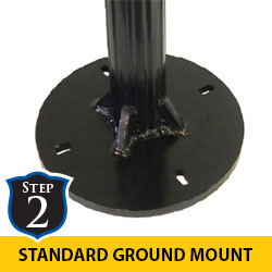 Surface Mount Welded Plate for 3" OD Round | Standard Ground Mount | Clarksdale System