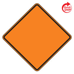Border Blanks with Orange Reflective Sheeting Signs
