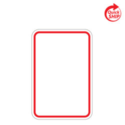 Red Border Blanks with White Reflective Sheeting