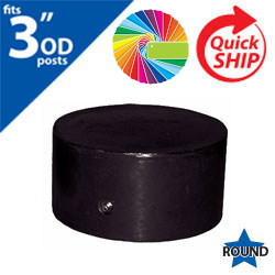 Semi Gloss Powder Painted Closure Cap for 3" OD Round Post