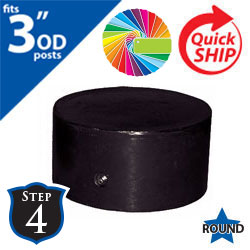 Semi Gloss Powder Painted Closure Cap for 3" OD Round Post | Clarksdale System