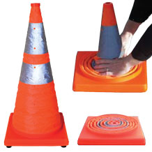 Collapsible Traffic Cone with Internal LED Light