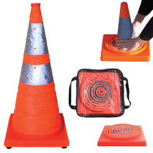 Collapsible Traffic Cones (Set of 5 ) with Storage Bag Kit