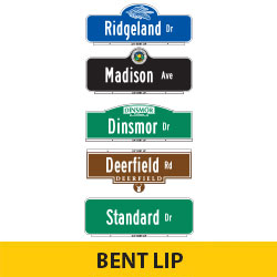 Custom Street Name Finished Signs | Bent Lip
