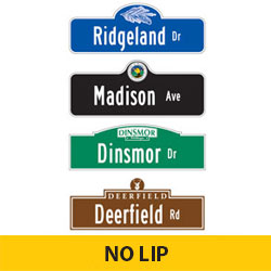 Custom Street Name Finished Signs | No Lip