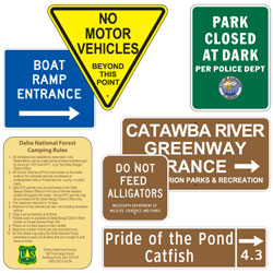 Custom Reflective Parks, Recreation and Cultural Interest Signs
