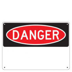 14 x 10 OSHA Danger Header with choice of Standard Legend