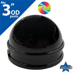 Semi Gloss Powder Painted Deluxe Dome Cap for 3 OD Round Post