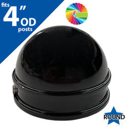 Semi Gloss Powder Painted Deluxe Dome Cap for 4" OD Round Post