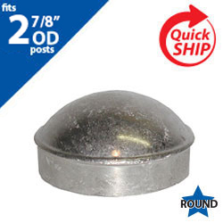 Silver 3" OD Round Post Dome Cap for 2 7/8" OD Round Post