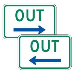 Out with Left/Right Arrow Signs