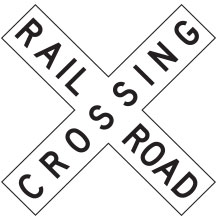 Railroad Crossing (Crossbuck Set) Highway Rail Grade Signs for Bicycle Facilities