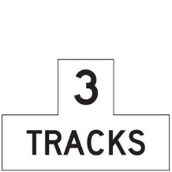 3 Tracks Highway Rail Grade Signs for Bicycle Facilities