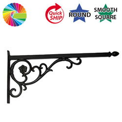 Semi Gloss Powder Painted Universal Sign Arm Bracket with Ornate Dogwood & Lemon Drop Finial