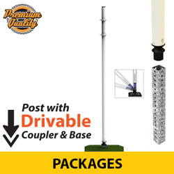 Sta Rite Flexible Sign Posts with Coupler and Drivable Base