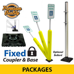 Sta Rite Flexible Sign Posts with Coupler and Fixed Black Base