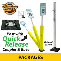 Sta Rite Flexible Sign Posts with Coupler and Quick Release Black Base