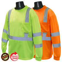 Class 3 Polyester Safety Long Sleeve T Shirts