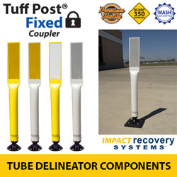 Premium Tuff Post Tube Delineators with Coupler for Fixed Base