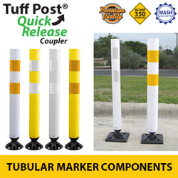 Premium Tuff Post (Open Top) Tubular Markers with Coupler for Quick Release Base