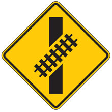 Highway Rail Grade Skewed Crossing Advance Warning Signs for Bicycle Facilities