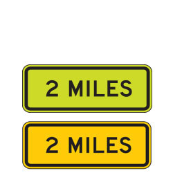 X Miles Warning Plaques
