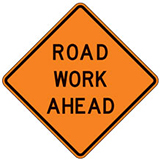 Road Work (Choose Distance) Warning Signs for Temporary Traffic Control