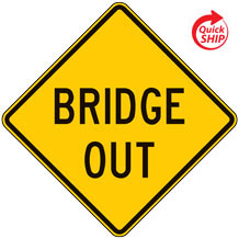 Bridge Out Warning Signs