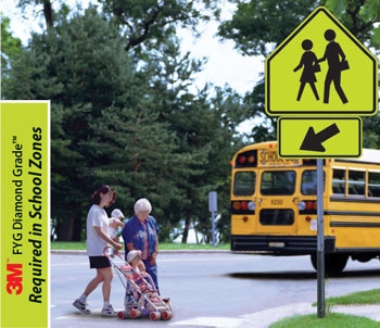 Combined Bicycle/Pedestrian Crossing Fluorescent Yellow-Green Sign